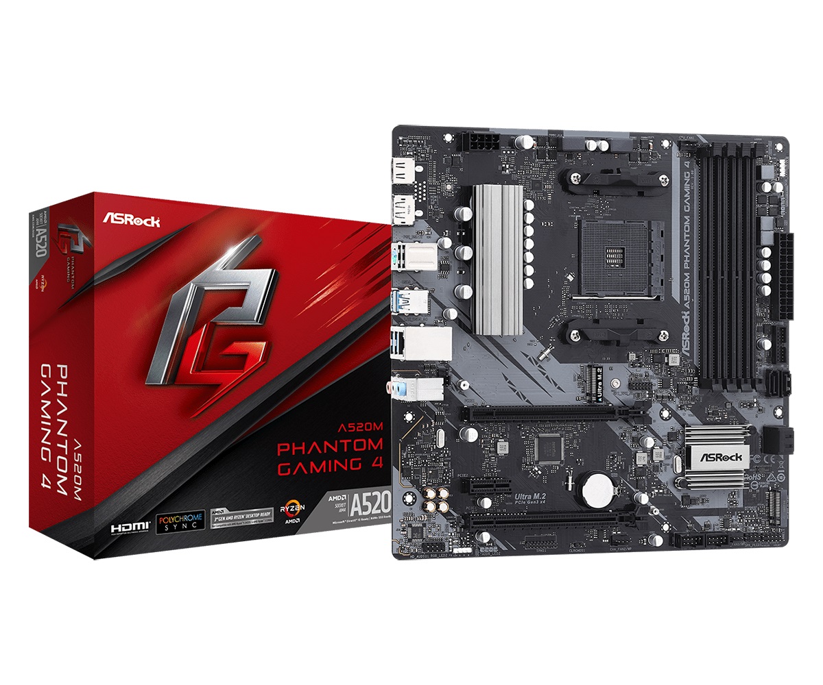 Материнська плата ASRock A520M Phantom Gaming 4 Socket AM4